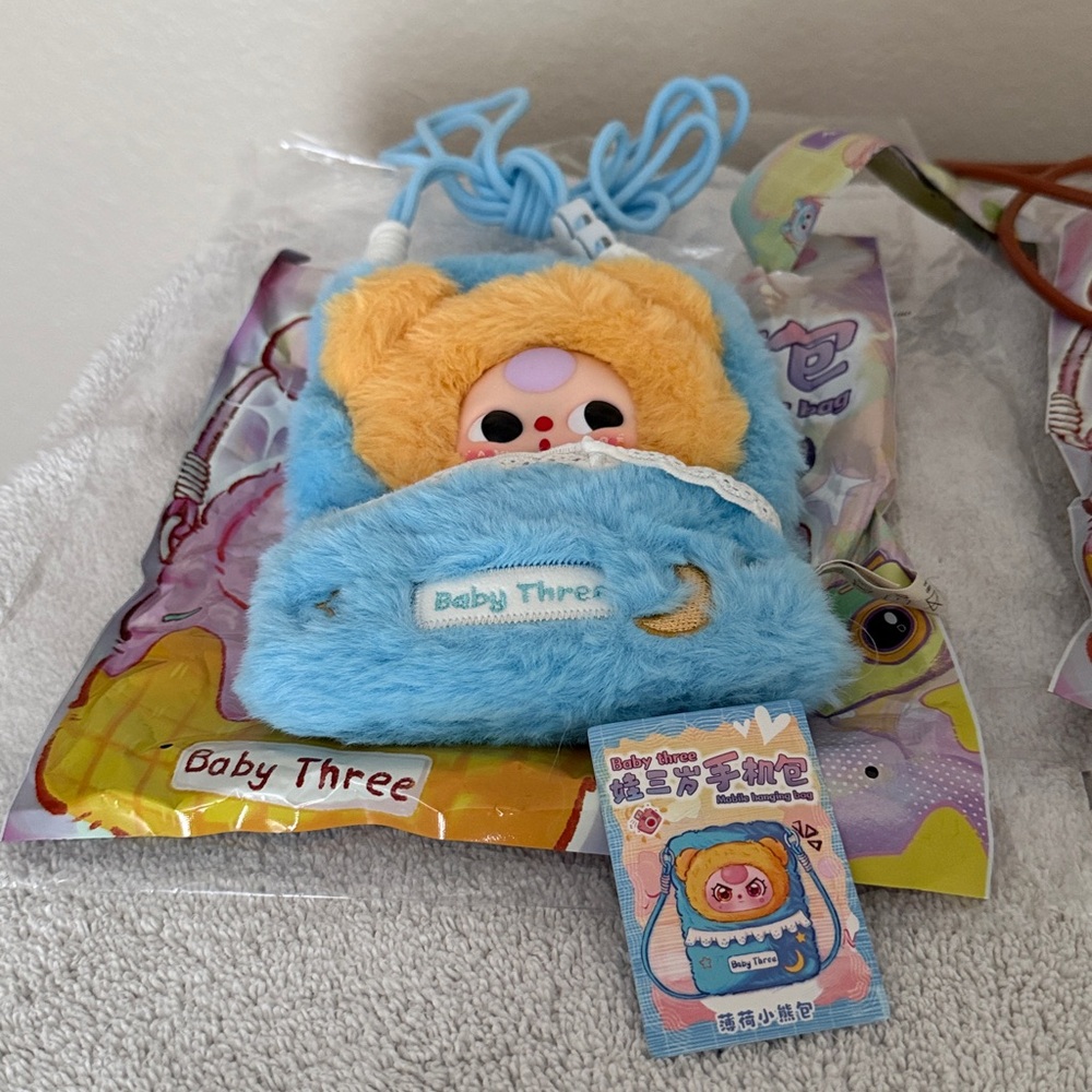Baby Three Plush Phone Pouch